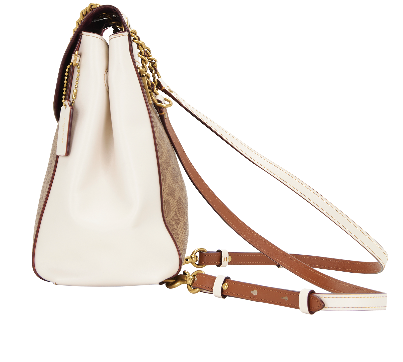 Parker Convertible Backpack, &pound;120, Handbags, Beige/Cream, Canvas/Leather, Bottom view